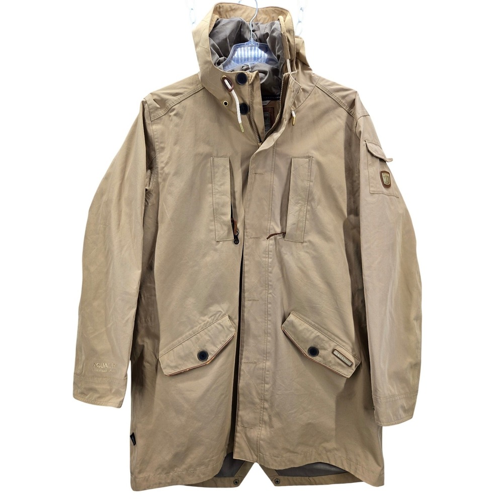 Craghoppers Mens Tan Aquadry Waterproof Jacket Hooded Full Zip Outdoor Travel L